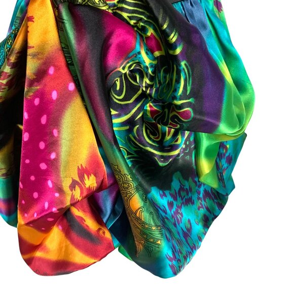 Xtraordinary Y2K Strapless Mini Cocktail Dress 7 Bubble Hem Satin Prom Hoco - Picture 4 of 11